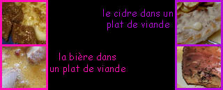 lien recette de bire ou cidre dans un plat de viande